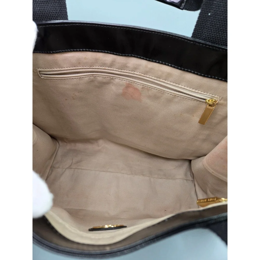 Tory Burch Black Patent Leather Tote Bag‎ Purse Shoulder Bag